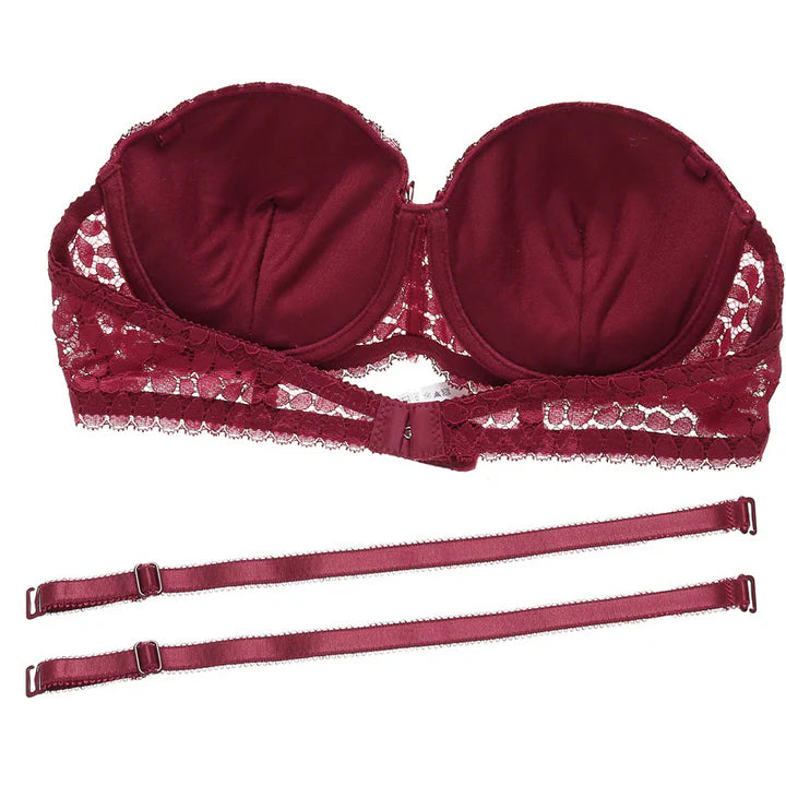 NETTED PADDED BRA (MAROON)