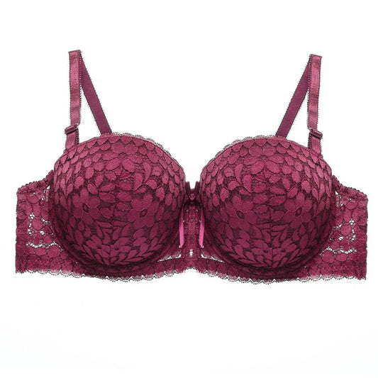 NETTED PADDED BRA (MAROON)