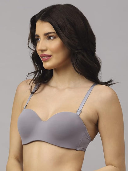 PADDED UNDERWIRED PUSH-UP BRA (GREY)