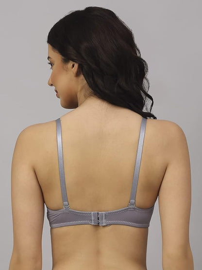 PADDED UNDERWIRED PUSH-UP BRA (GREY)