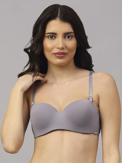 PADDED UNDERWIRED PUSH-UP BRA (GREY)