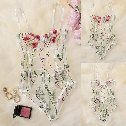 WHITE EMBROIDERY BODYSUIT