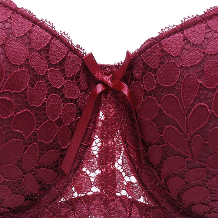 NETTED PADDED BRA (MAROON)