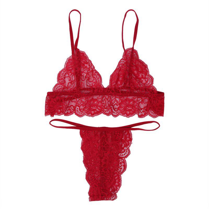 DEEP RED HIGH WAIST G-STRING SET