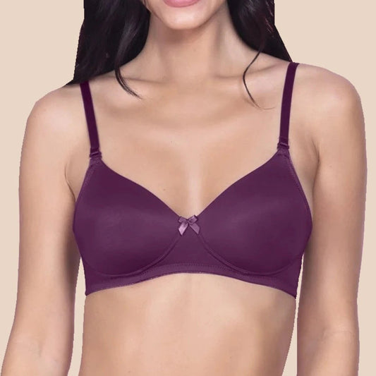 COTTON MIX PADDED BRA (PURPLE)