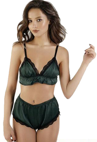 SATIN BRALETTE FRENCH KNICKERS NIGHT SUIT