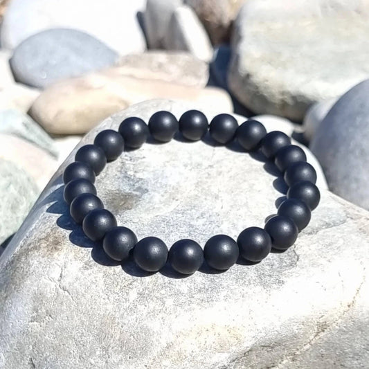 BLACK BANDED AGATE ONYX BRACELET