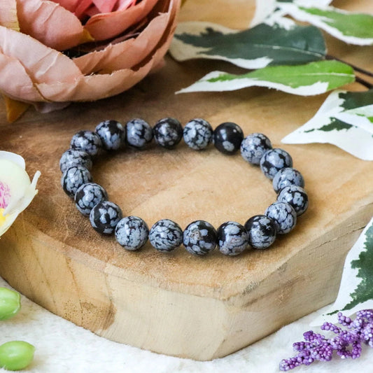 SNOWFLAKE OBSIDIAN BRACELET