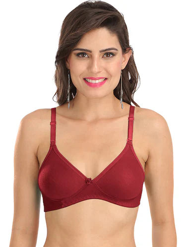 SOLID COTTON BRA (MAROON)