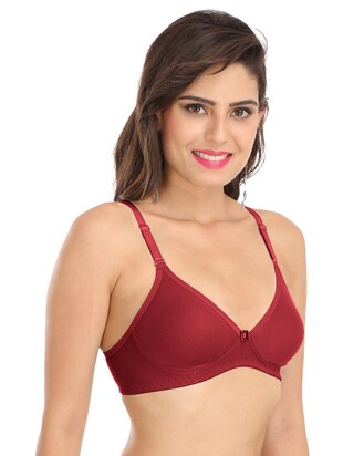 SOLID COTTON BRA (MAROON)