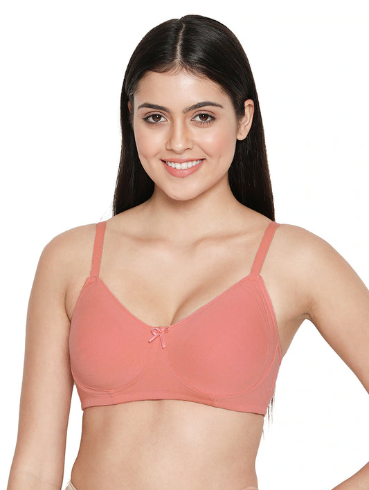 SOLID COTTON BRA (PINK)