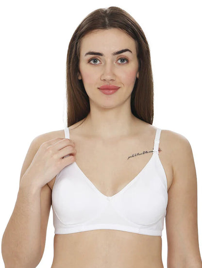 SOLID COTTON BRA (WHITE)