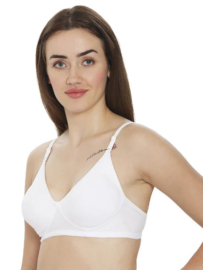 SOLID COTTON BRA (WHITE)