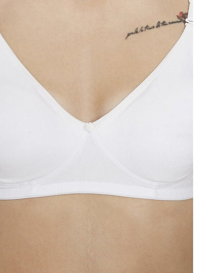 SOLID COTTON BRA (WHITE)