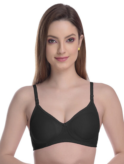 SOLID COTTON BRA (BLACK)