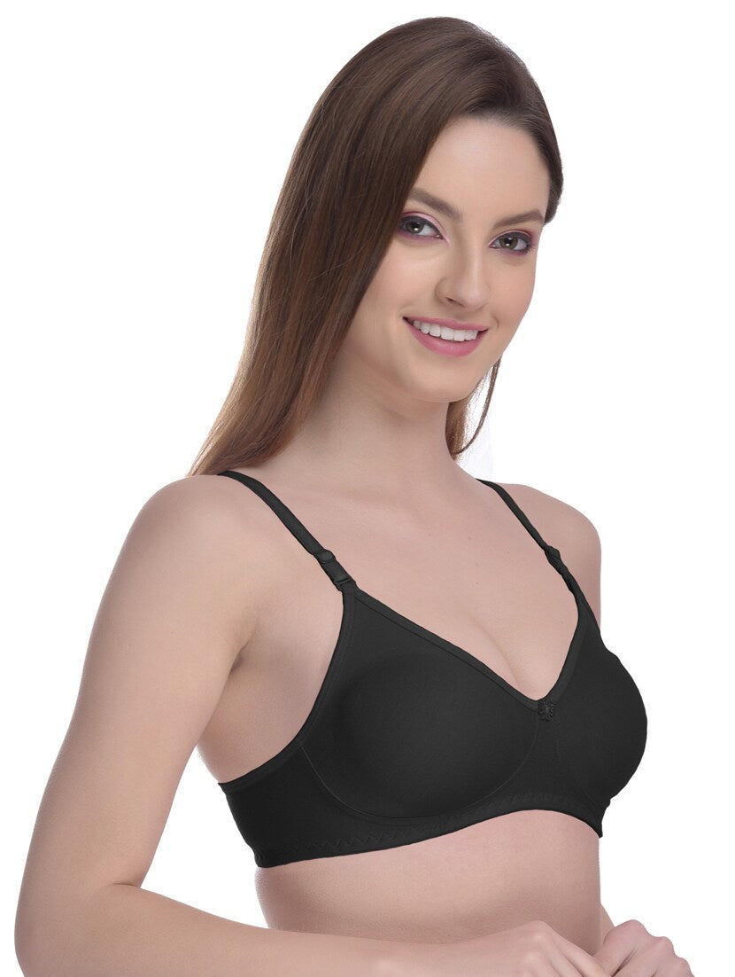 SOLID COTTON BRA (BLACK)