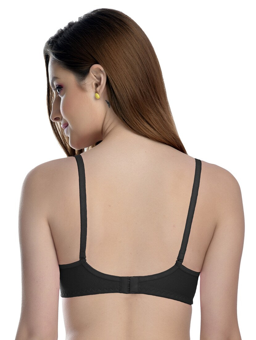 SOLID COTTON BRA (BLACK)